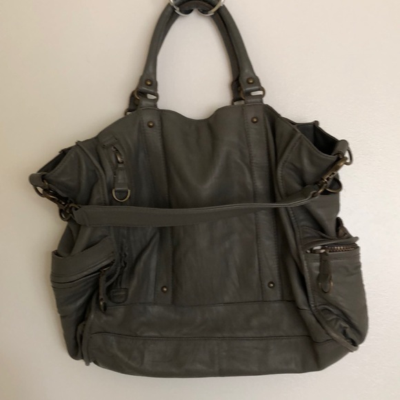 Anthropologie Handbags - Grey genuine leather Bica Cheia satchel